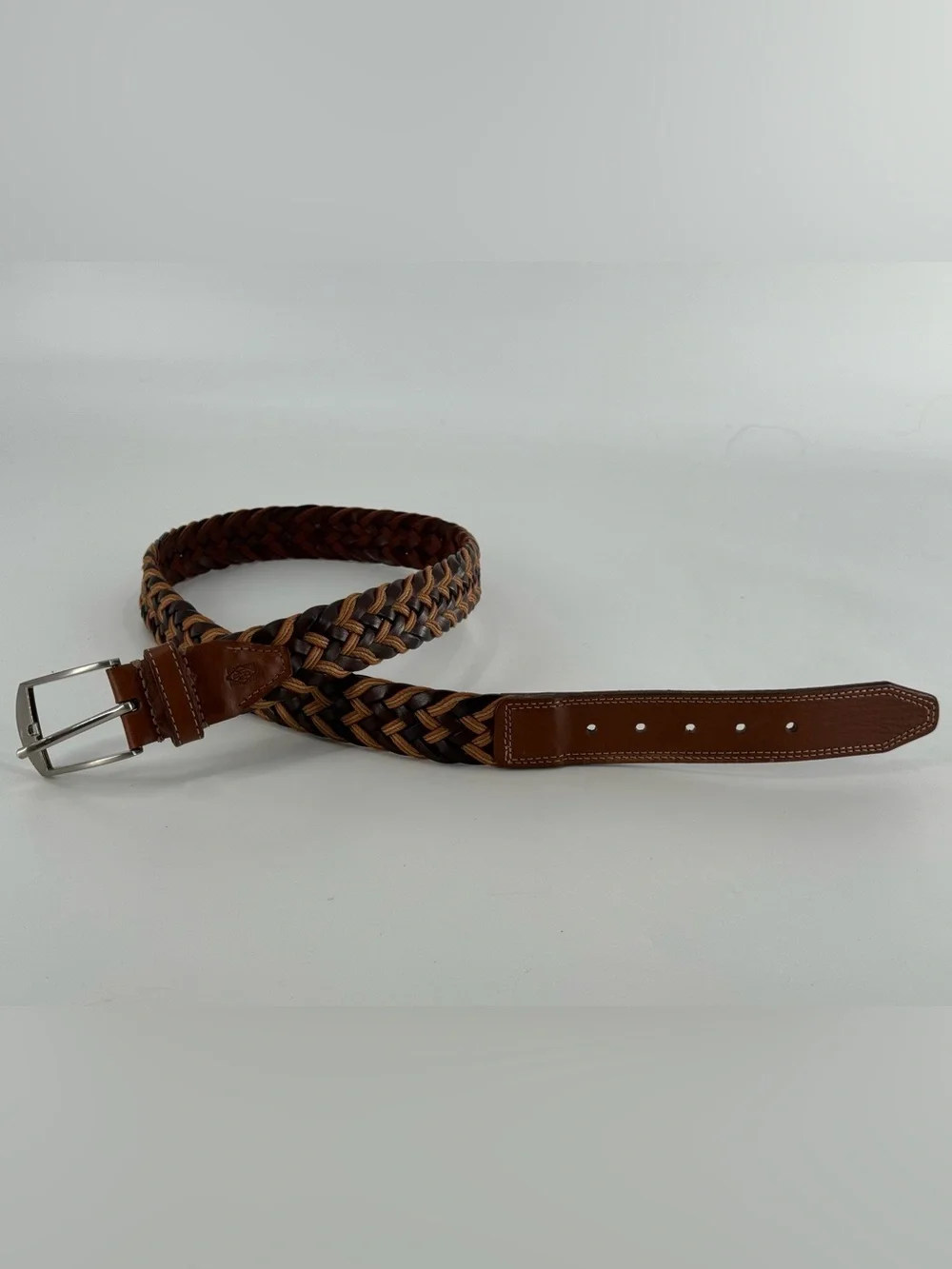 Leather Braided Woven Leather Men’s Belt 38